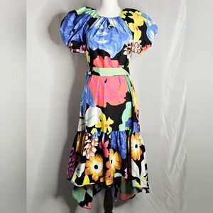 Target x Christopher John Rodgers Hi - Low Tiered Hem Puff Sleeve Dress